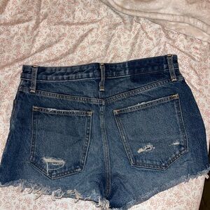 Abercrombie & Fitch Blue Jean Shorts High-Waisted Distressed